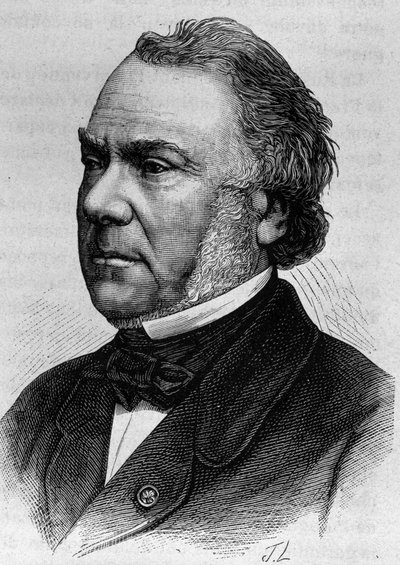 Portrait of Delangle. Engraving from the end of the 19th century in 