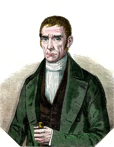 Portrait of Don Joaquim Suares (1781-1868) President of the Republic of Uruguay. Engraving of the 19th century by Unknown artist