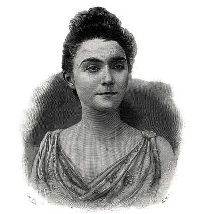 Portrait of Yvette Guilbert (1865-1944) French Singer of the Coffee-Concert - Engraving of 1892 by Unknown artist