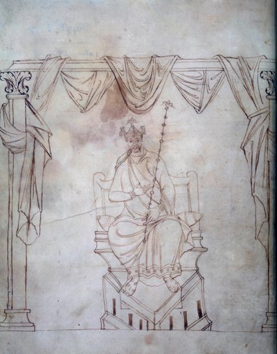 Portrait of Emperor Charlemagne (Miniature from Recueil des Capitulaires d