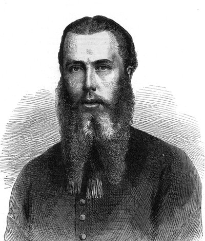 Portrait of Emperor Maximilian I of Mexico (1832-1867). Engraving in 