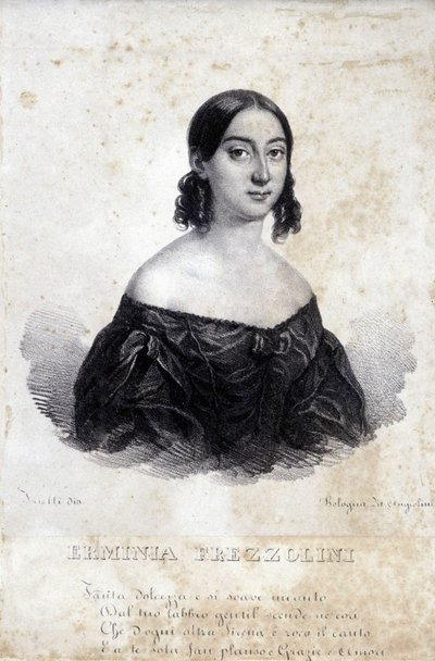 Portrait of Erminia Frezzolini, Italian Soprano (1818-1884) by Unknown artist
