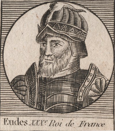 Portrait of Eudes, Count of Paris and Troyes, then King of France - engraving from 