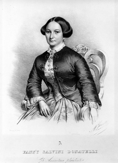 Portrait of Fanny Salvini Donatelli, singer who performed the first Violetta in “La Traviata” by Giuseppe Verdi in 1853 by Unknown artist