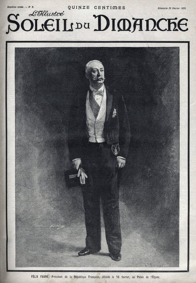 Portrait of Felix Faure, President of the French Republic published during his death on 16 February at the Palais de l