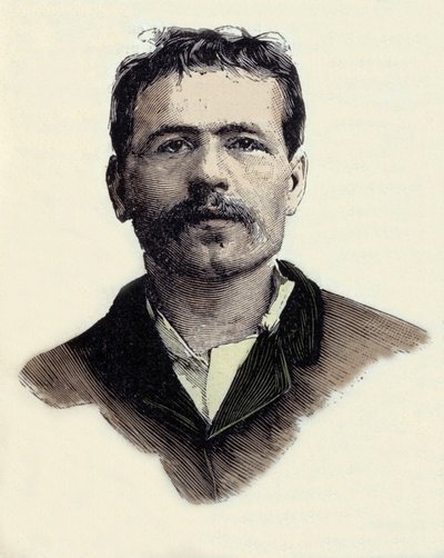 Portrait of Francois Claudius Koenigstein (1859-1892), French Anarchist Terrorist Activist. 19th Century Engraving by Unknown artist