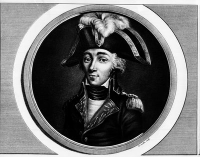 Portrait of Francois Hanriot (1761-1794), French Revolutionary. Engraving in 