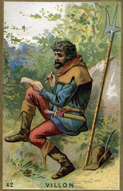 Portrait of François Villon (c. 1431 - after 1463), French poet. Chromolithography of the 19th century by Unknown artist