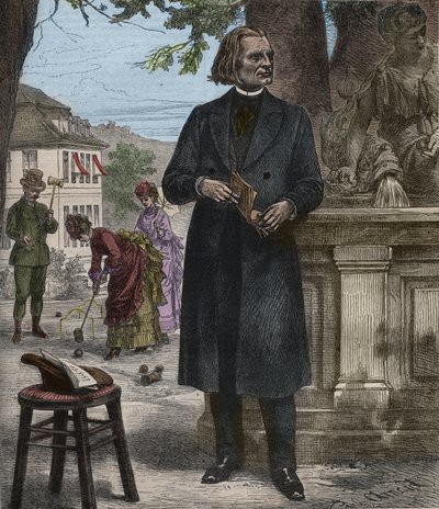 Portrait of Franz Liszt (1811-1886), Hungarian Composer, Pianist and Conductor - Engraving in 
