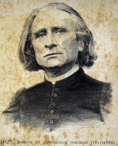 Portrait of Franz Liszt, Hungarian Pianist and Composer - in 