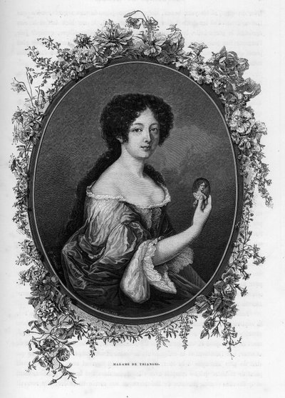 Portrait of Gabrielle de Rochechouart de Mortemart, Marquise de Thianges, French Aristocrat - engraving of 1862 in 