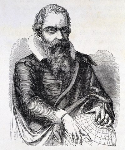 Portrait of Galileo Galilei, Engraving 19th Century by Unknown artist