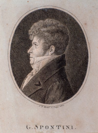 Portrait of Gaspare Spontini (engraving) by Unknown artist