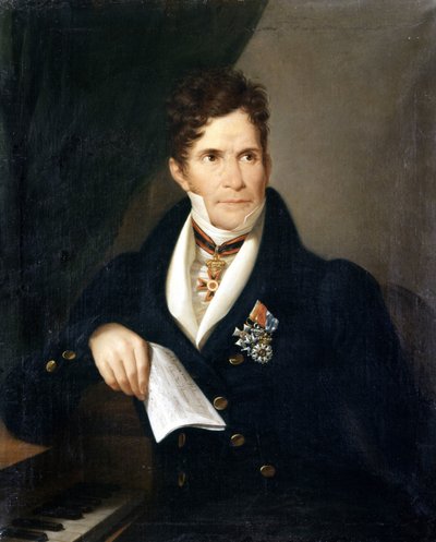 Portrait of Gaspare Spontini. Italian composer (1774 to 1851). Anonymous painting of the 19th century. Galleria d