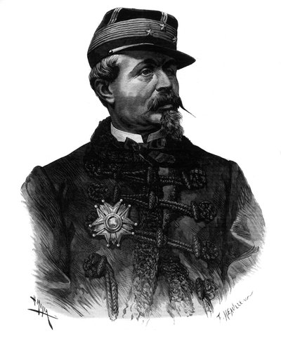 Portrait of General Alfred Chanzy (1823-1883) engraving of 1883 by Unknown artist