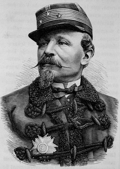 Portrait of General Chanzy (1823 - 1883). Engraving in 