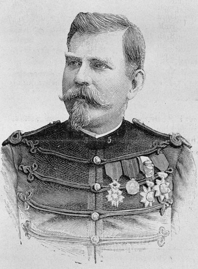 Portrait of General Joseph Joffre (1852 - 1931). Engraving of the end of the 19th century in 
