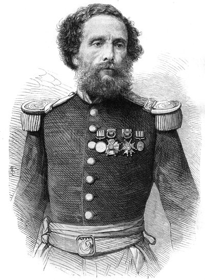 Portrait of General Juan Antonio Pezet (1809-1879) President of the Republic of Peru. Engraving in 