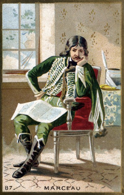 Portrait of General Marceau (1769 - 1796). Chromolithography of the late 19th century by Unknown artist