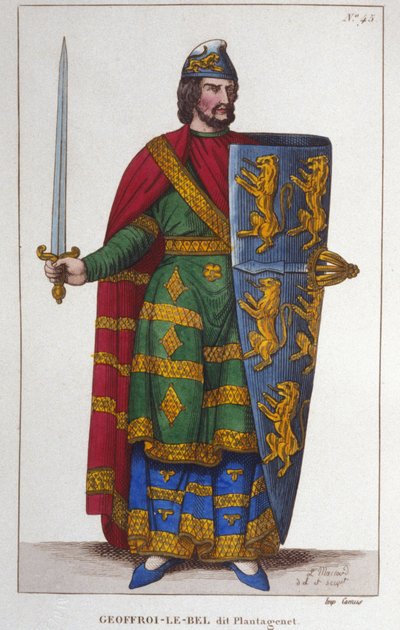 Portrait of Geoffrey V, Count of Anjou (1113-1151). Engraving from 1830 by Unknown artist