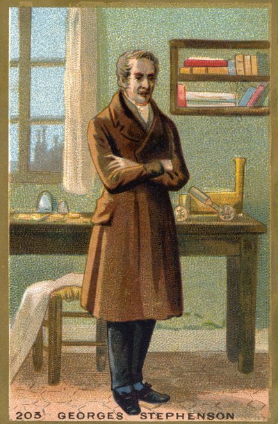 Portrait of George Stephenson (1781-1848), British engineer by Unknown artist