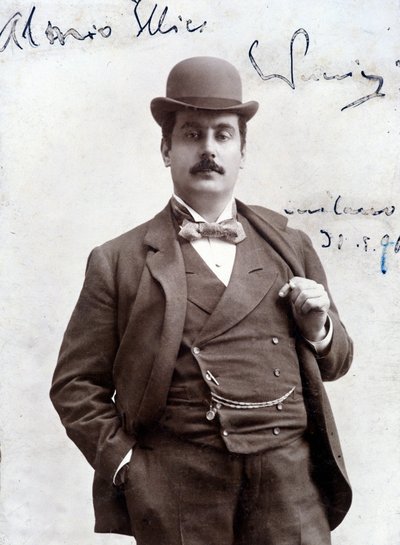 Portrait of Giacomo Puccini in 1896 (1858-1924), Italian composer by Unknown artist