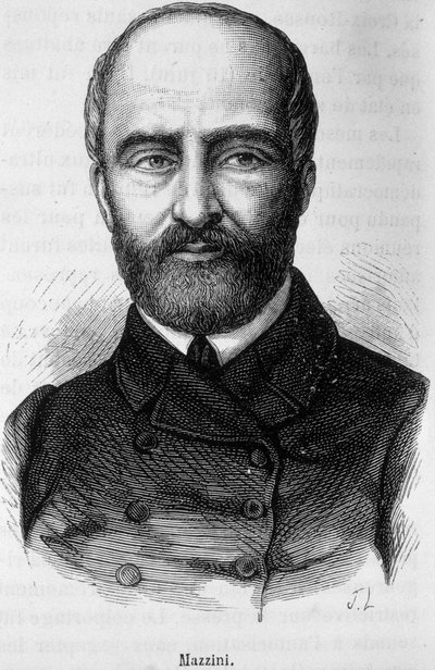 Portrait of Giuseppe Mazzini, Italian patriot and revolutionary (1805 or 1808 - 1872) by Unknown artist