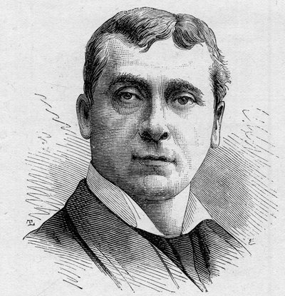 Portrait of Gustave Worms, French comedian, member of the Comedie Francaise from 1858 to 1900. Engraving in Le Monde Illustré n°1168 of 16 August 1879 by Unknown artist