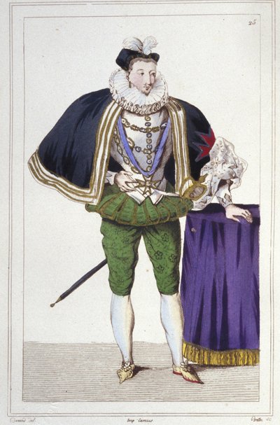 Portrait of Henry III, King of France (1551-1589) (engraving of 1830) by Unknown artist