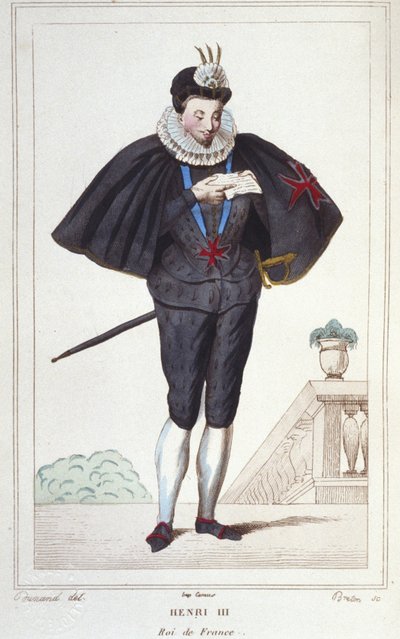 Portrait of Henry III (1551 - 1589), King of France (Engraving of 1830) by Unknown artist