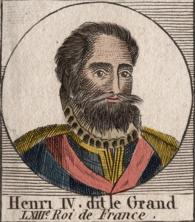 Portrait of Henry IV, King of France - engraving from 