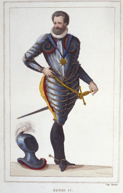 Portrait of Henry IV (1553-1610), King of France. Engraving of 1830 by Unknown artist
