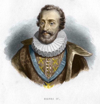 Portrait of Henry IV (1553-1610), King of France. Engraving 19th century by Unknown artist