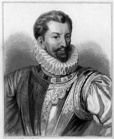 Portrait of Henry I of Lorraine, 3rd Duke of Guise, le Balafré (1550-1588) - in Histoire des Français by Lavallée, engraving, sd by Unknown artist