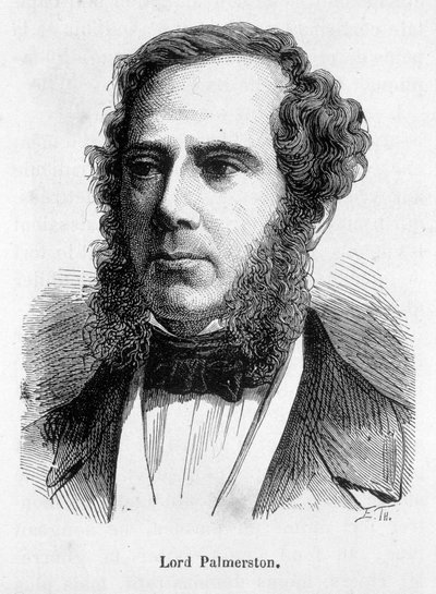 Portrait of Henry Temple, Viscount Lord Palmerston (1784 - 1865) British politician. Engraving 19th century by Unknown artist