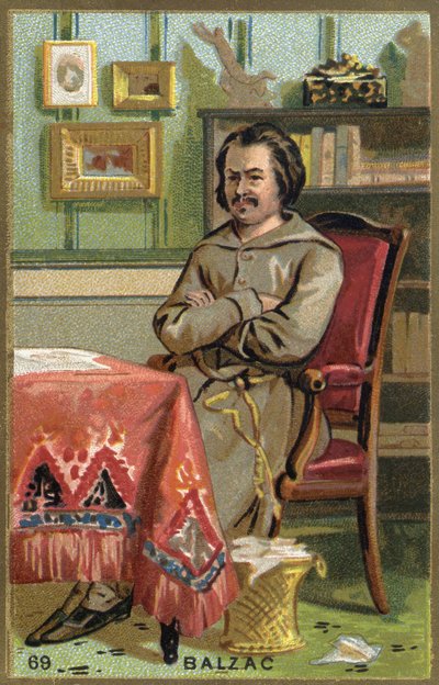 Portrait of Honoré de Balzac (1799-1850), French writer. 19th century chromolithography by Unknown artist