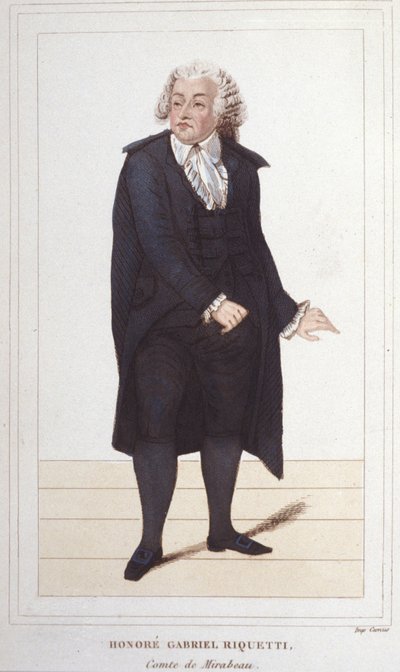 Portrait of Honoré Gabriel Riqueti, Earl of Mirabeau, French politician (1749-1791) (engraving of 1830) by Unknown artist