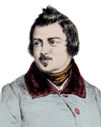 Portrait of Honore de Balzac (1799-1850) English Writer - Engraving. by Unknown artist
