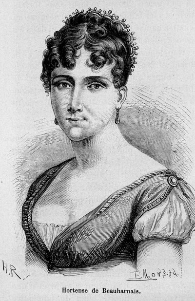 Portrait of Hortense Eugenie Cecile de Beauharnais, Queen of Holland (1783-1837), daughter of Josephine de Beauharnais and Viscount Alexandre de Beauharnais - in 