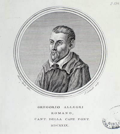 Portrait of Italian Composer Gregorio Allegri (1582-1652) by Unknown artist