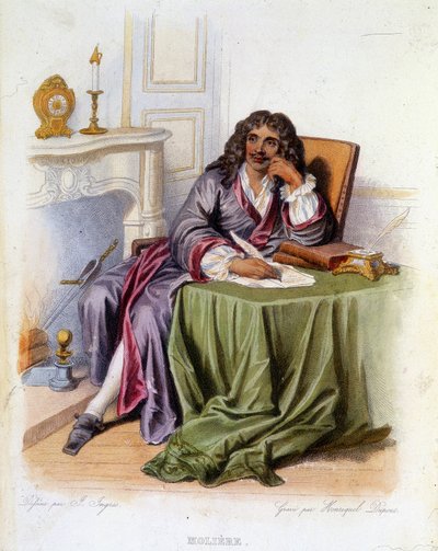 Portrait of Jean-Baptiste Poquelin dit Molière, French Playwright and Actor (1622-1673) - in Le Plutarque Français, Ed. Mennechet by Unknown artist