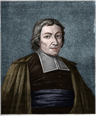 Portrait of Jean Baptiste De La Salle, French religious, founder of the congregation of the brothers of the Christian Schools. Engraving of the 19th century by Unknown artist