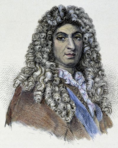 Portrait of Jean Baptiste Lully (Giovanni Battista Lulli) (1632-1687) - engraving by Unknown artist
