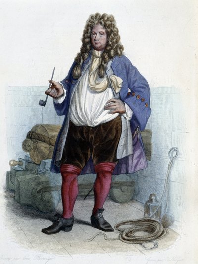 Portrait of Jean Bart, French Privateer (1650-1702) - in Le Plutarque Français by Mennechet by Unknown artist