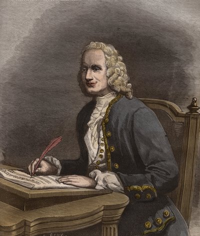 Portrait of Jean Philippe Rameau (1683-1764), French Composer - Engraving in 