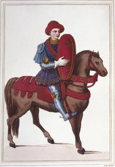 Portrait of Jean Poton, Lord of Xaintrailles, or of Saintrailles Marshal of France (c. 1400 to 1461). He was one of the companions of Joan of Arc by Unknown artist