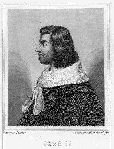 Portrait of John II the Good (1319-1364), King of France - in “Histoire des Français” by Lavallée, engraving by Unknown artist