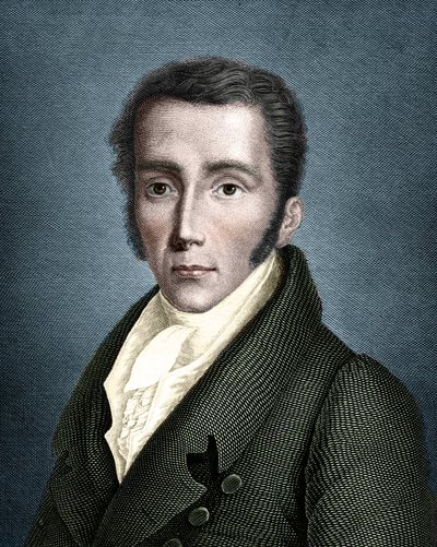Portrait of Joseph von Fraunhofer, German optician and physicist, founder of spectroscopy. by Unknown artist
