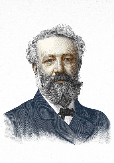 Portrait of Jules Verne. 19th century engraving by Unknown artist