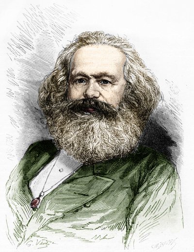 Portrait of Karl Marx, Theorist of Socialism and German Revolutionary (1818-1883) by Unknown artist